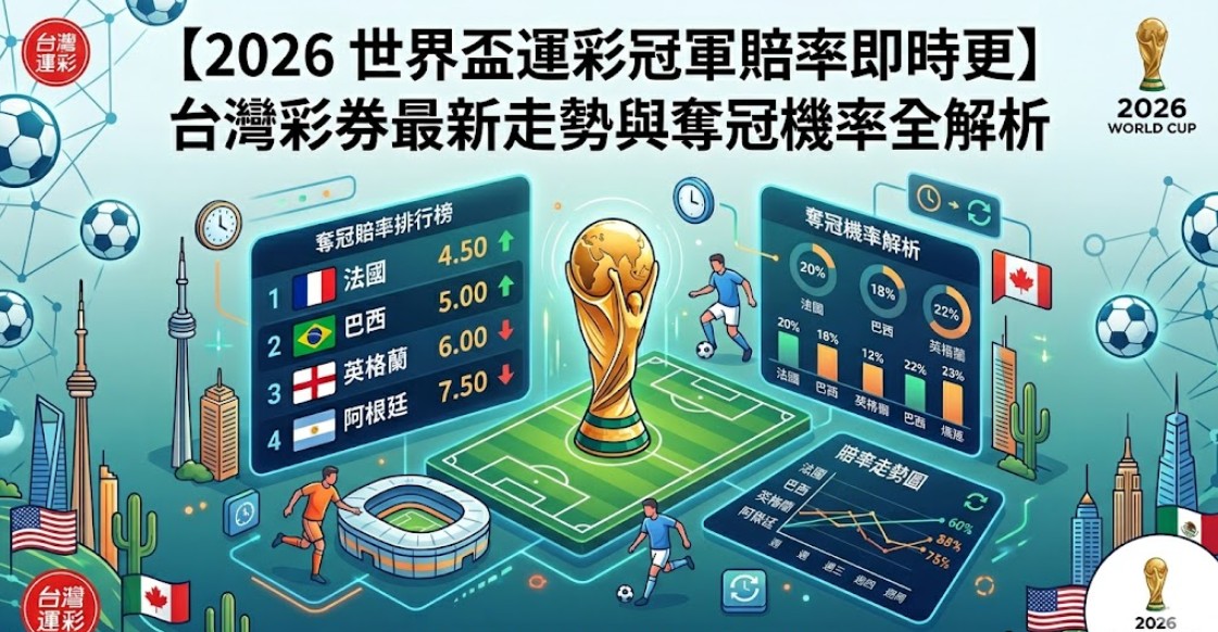 【2026 世界盃運彩冠軍賠率即時更】台灣彩券最新走勢與奪冠機率全解析